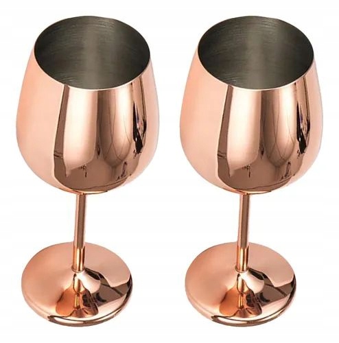 2x kovový pohár na víno vhodný na použitie