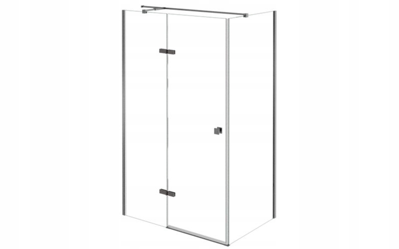Kabina prysznicowa prostokątna Besco Pixa Gun Metal 100x90x195 cm lewa