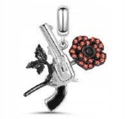 Přívěsek na náramky ze stříbra 925 s zirkony Guns & Roses jako dárek