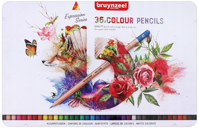 Pastelky 36-kol. v kovové krabičce růže, Bruynzeel