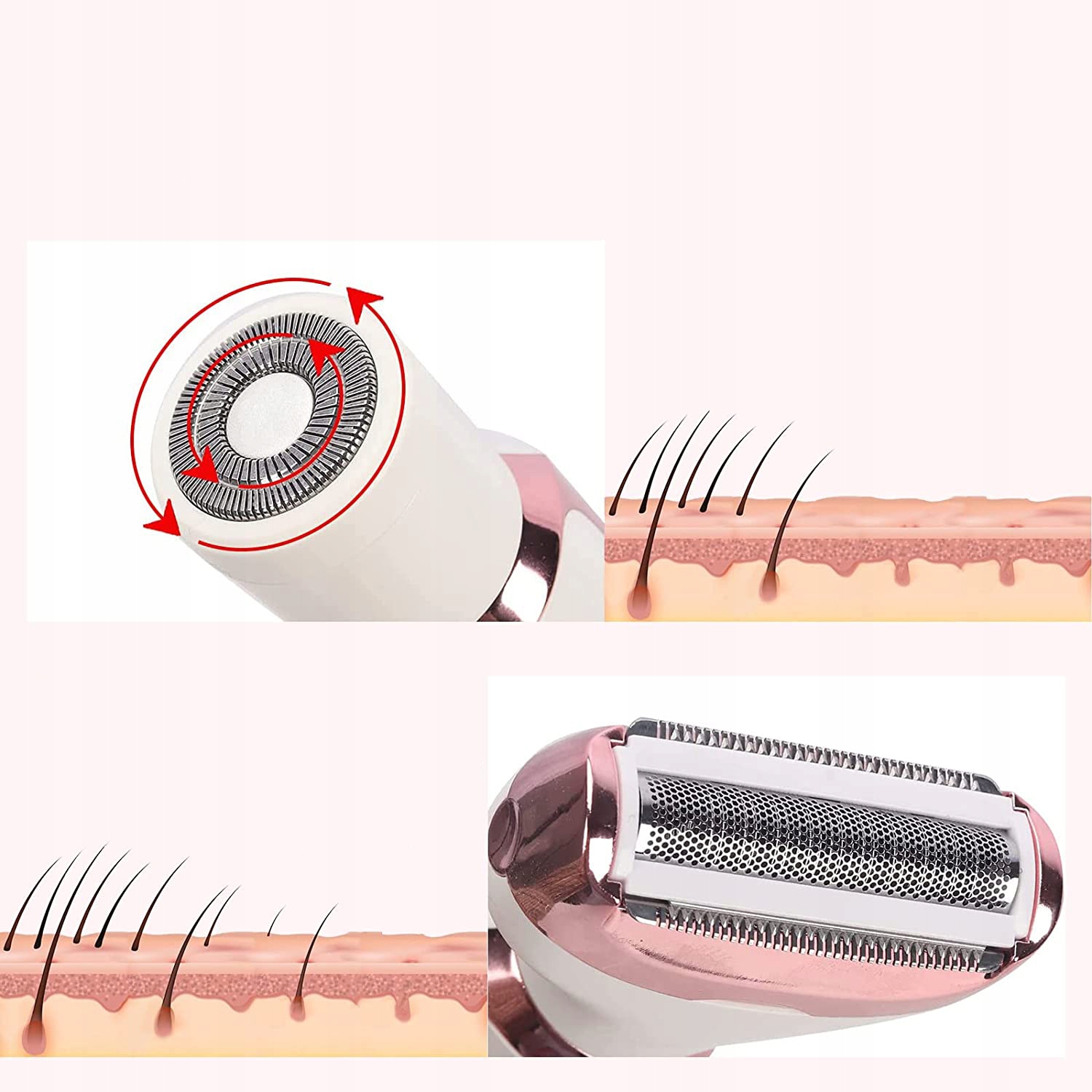 4 W 1 ELEKTRYCZNA GOLARKA DLA KOBIET DO GOLENIA NA MOKRO I NA SUCHO Z USB Funkcje depilacja na mokro