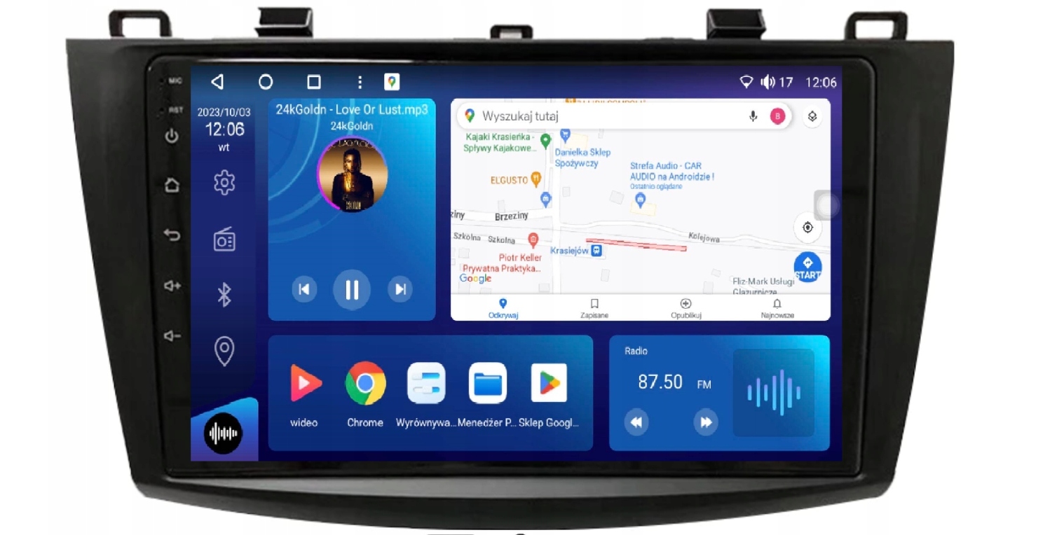 Autorádio Navigácia Apple Carplay Android Auto MAZDA3 2G 64G, Din 9