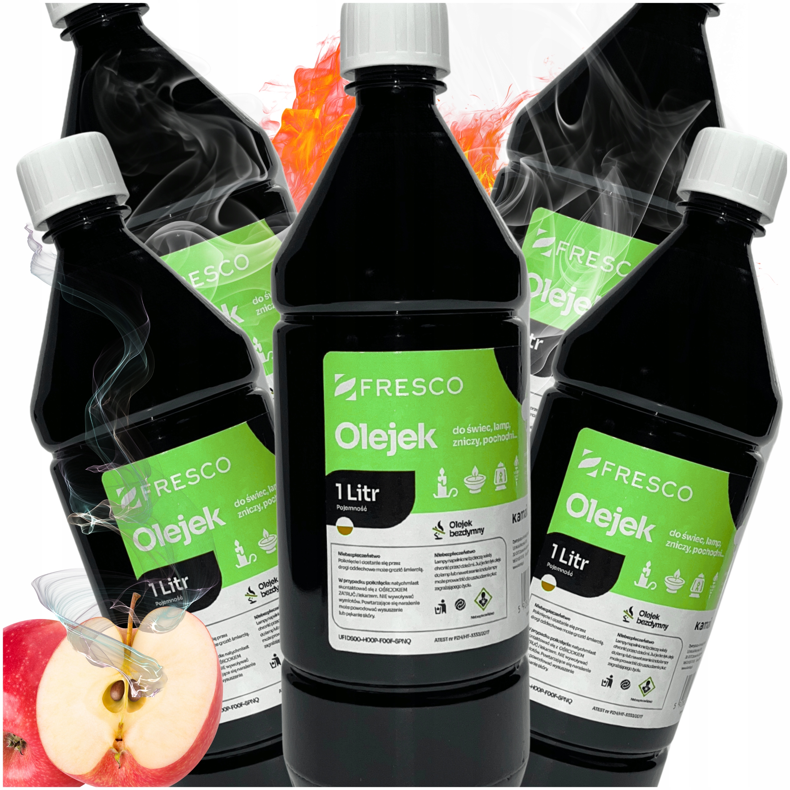 Set 5x Palivo do pochodní Bez Kouře olej na svíčky s vůní ovoce