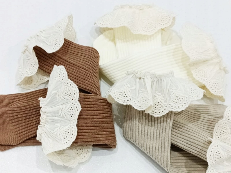 Podkolanówki skarpetki HAFTOWANE CHRZEST 80-86-92 Wzór dominujący bez wzoru