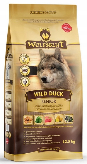 Levně Wolfsblut Dog Wild Duck Senior kachna a batáty 12,5 kg