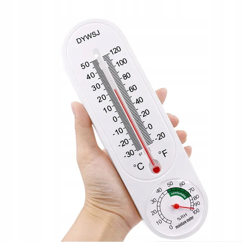 DUŻY CZYTELNY TERMOMETR HIGROMETR WEWNETRZNY ZEWNETRZNY DOMOWY POKOJOWY Funkcje pomiar temperatury wewnętrznej pomiar temperatury zewnętrznej pomiar wilgotności