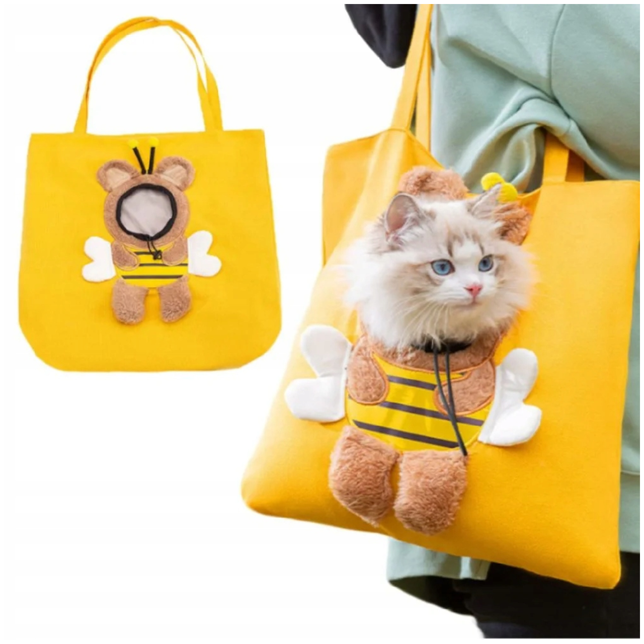 Levně Přepravka Pro Kočky Taška Na Kočky Plátěná Taška Lori Žlutá M