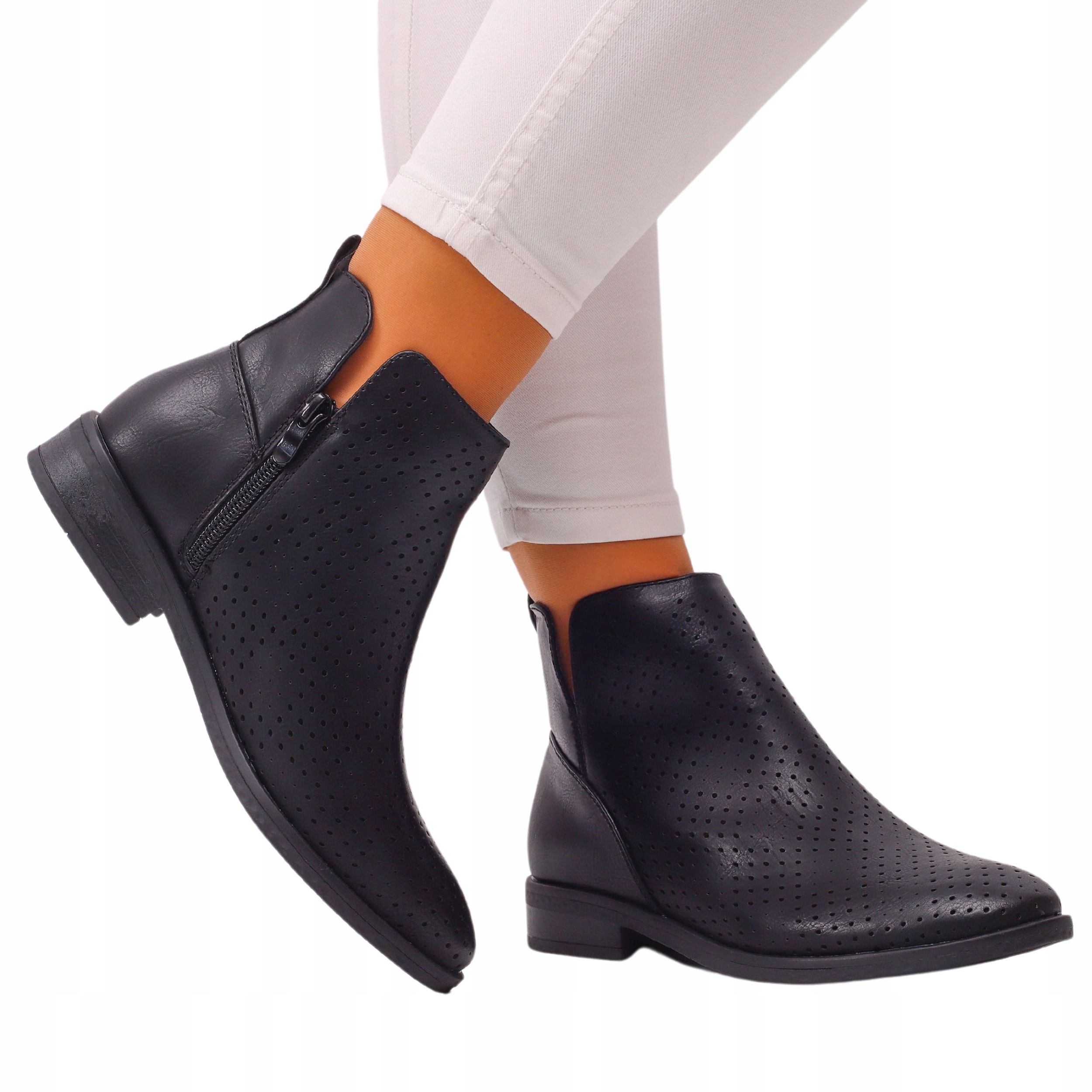 černé polobotky dámské kotníkové boty Azurové Lehké Pohodlné jarní 36