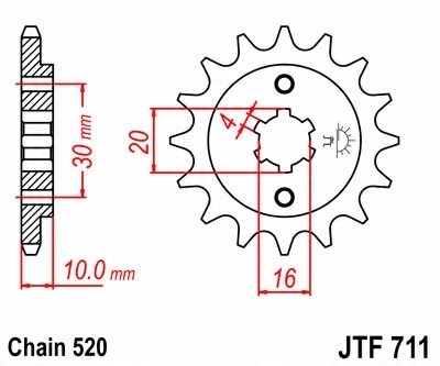 

Zębatka przód Jt JTF711-14 520 Cagiva W8 125