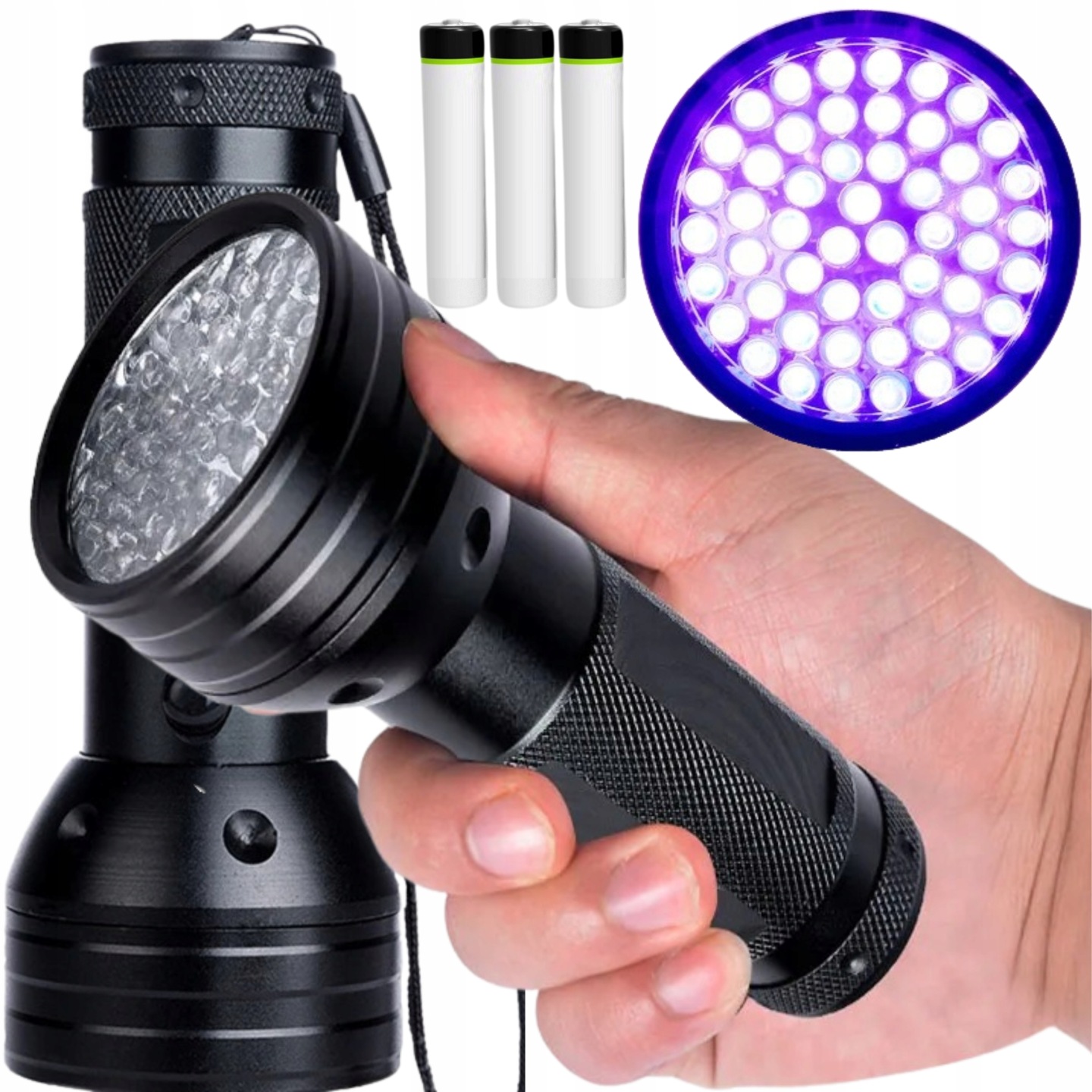 Latarka Uv 51 Led Baterie Aa Do Szukania Bursztynu Klimatyzacji Paznokci