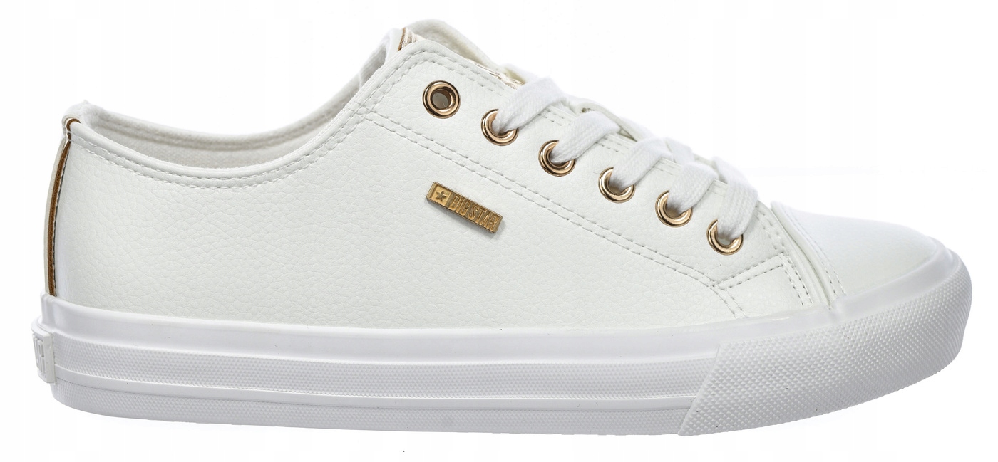 Dámské tenisky z eko kůže Big Star RR274748 bílé šněrovací 36