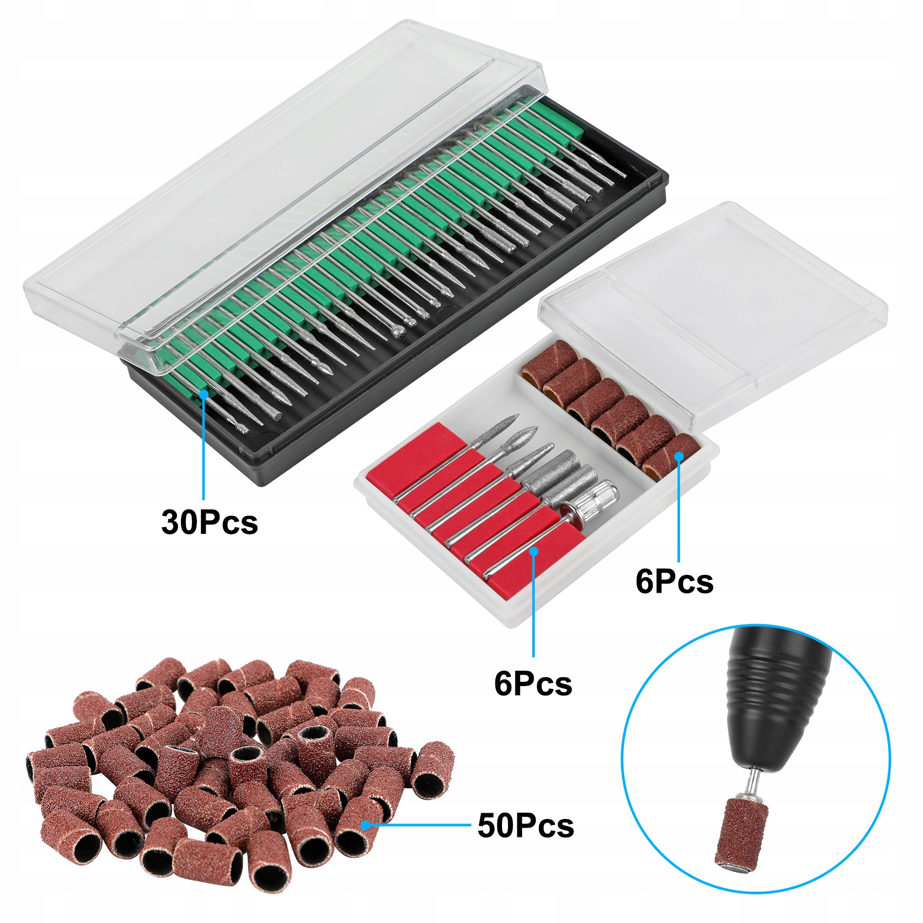 FREZARKA DO PAZNOKCI MANICURE + ZESTAWY FREZÓW + PILNIK Marka Forever Speed