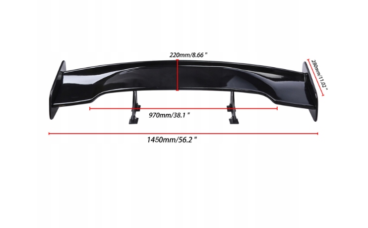 SPOILER TYLNY UNIWERSALNY CZARNY POŁYSK 145cm Producent części Inny