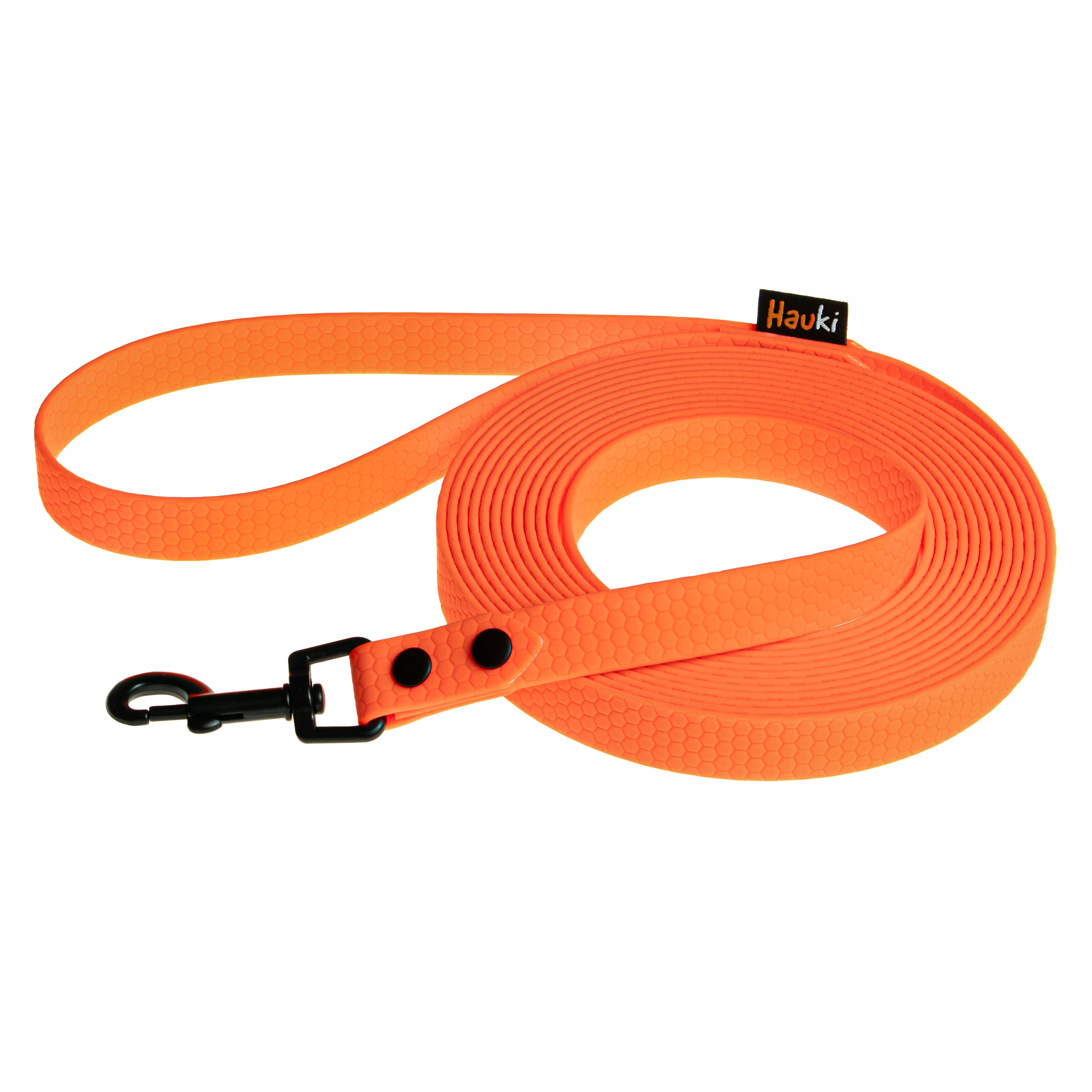 Treningové Vodítko Hexa 15M/20MM Oranžová. Černé Prvky. Vodítko Pro Psa