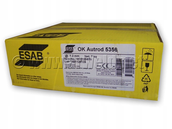 

Drut do aluminium AlMg5 fi 1,0 7kg Esab Ok 5356