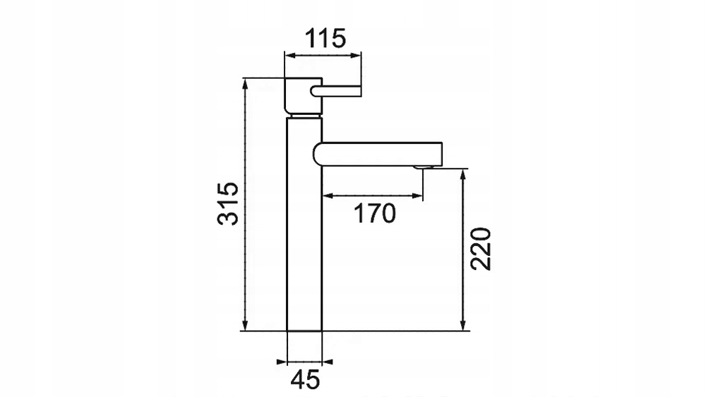 BATERIA UMYWALKOWA CHROM WYSOKA CALANI ASTRAL Rodzaj wylewki Stała