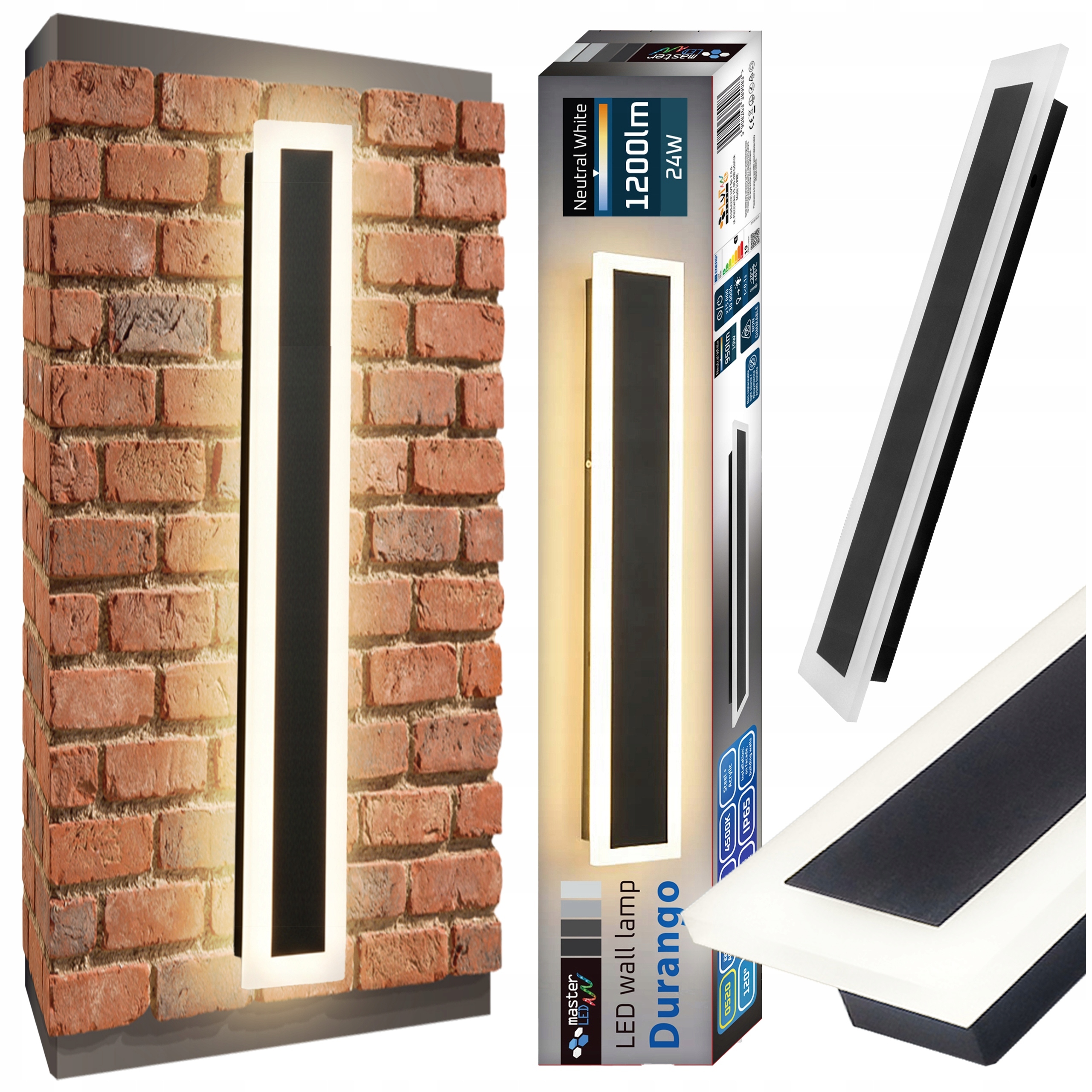 Led lampa 80 cm 24W zahradní nástěnné svítidlo, venkovní akryl