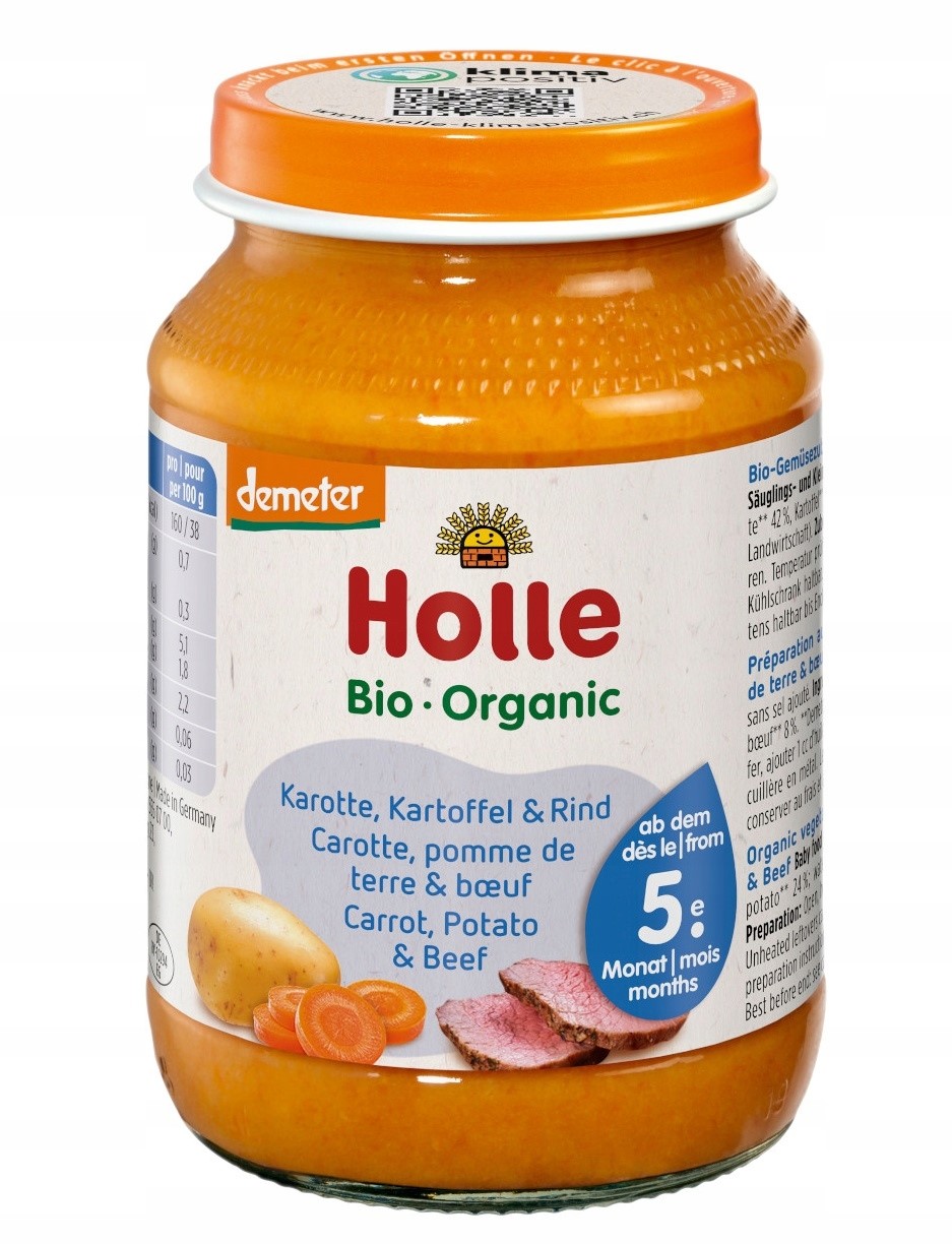 HOLLE obiadek ziemniak marchewka wołowina 5m+ 190g