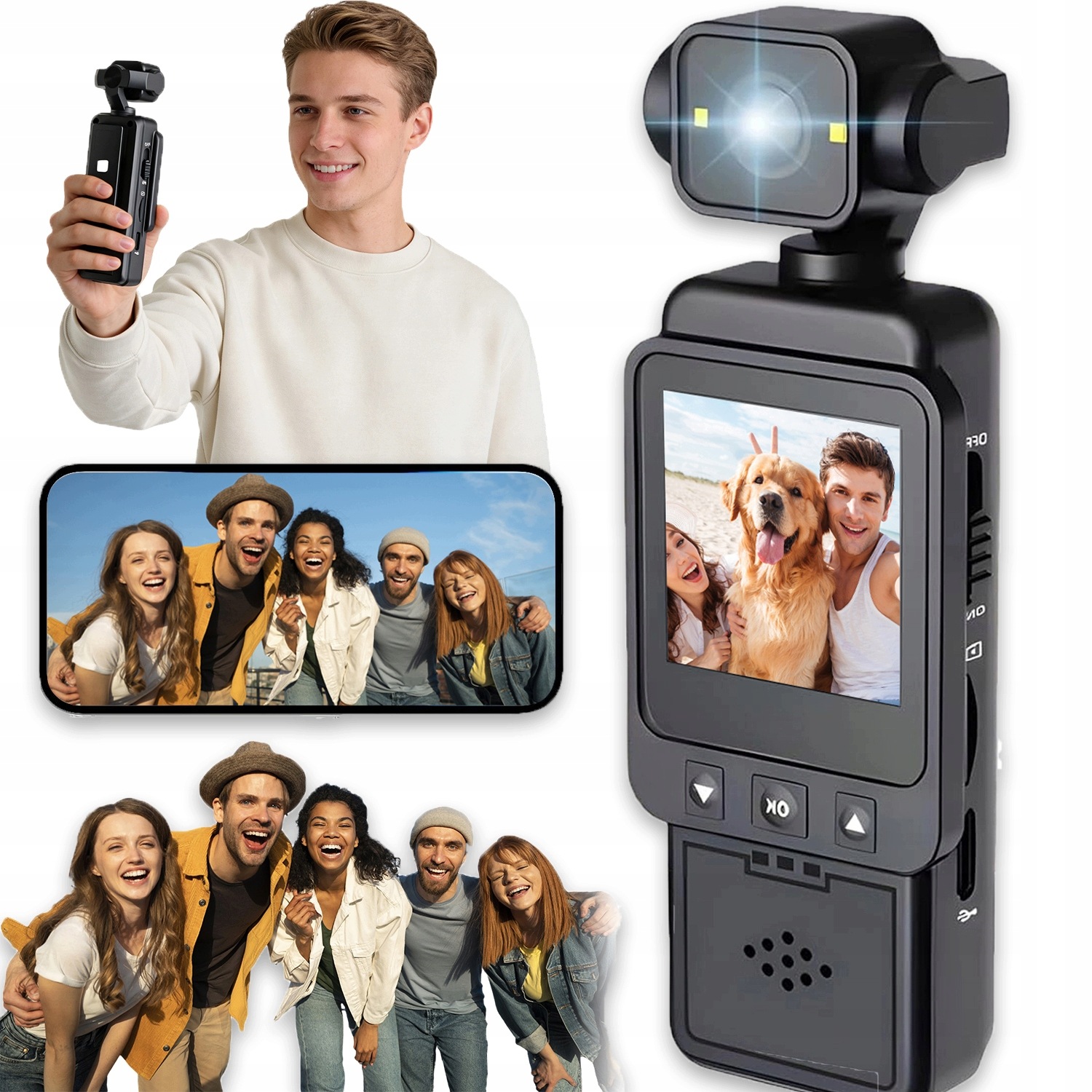 Sportovní Kamera 360° Wifi Pro Turistické Nahrávání Vlogů, Video Karta 32 Gb