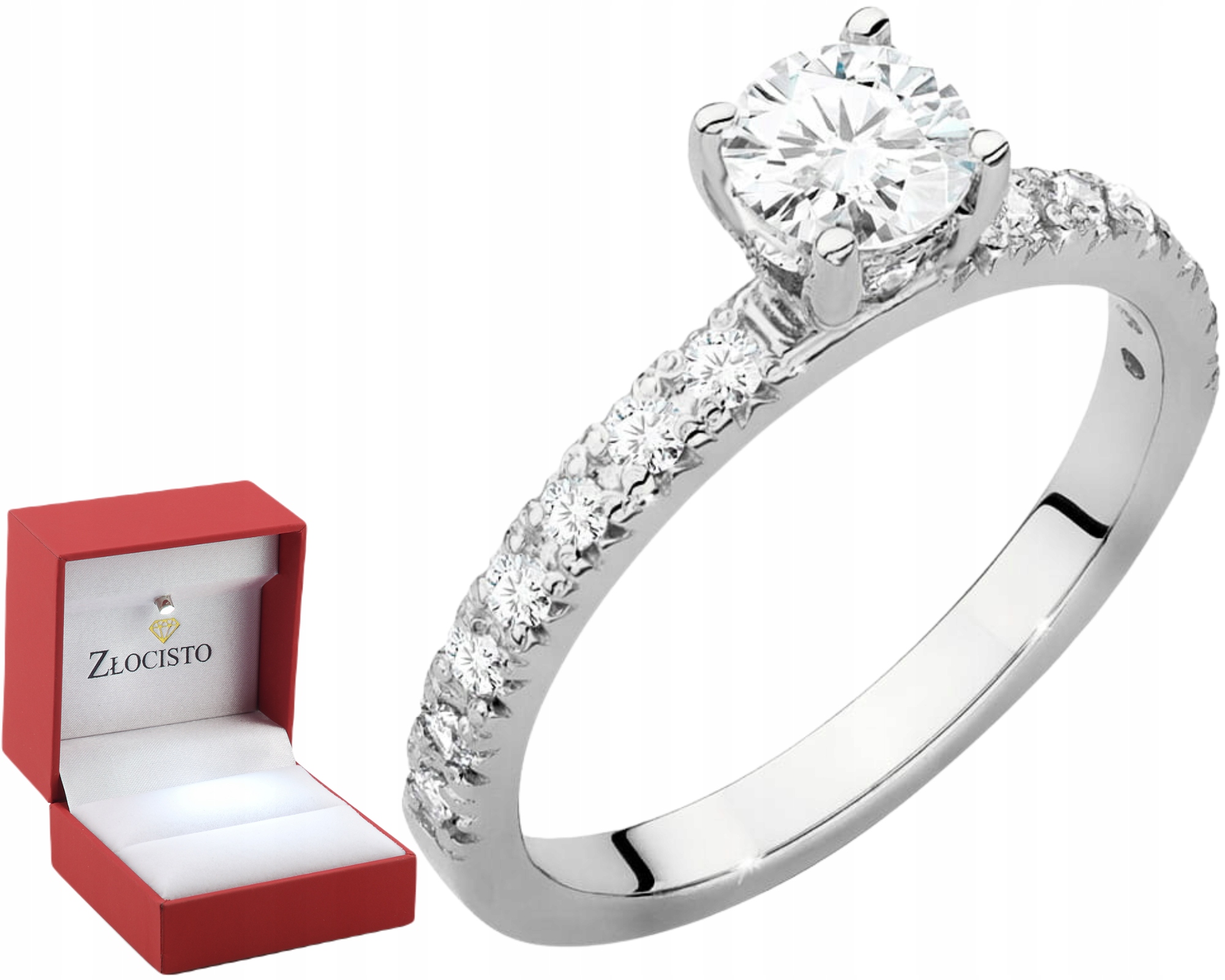 Bohatý Prstýnek 585 Bílé Zlato, Laboratorní Diamanty, Certifikát