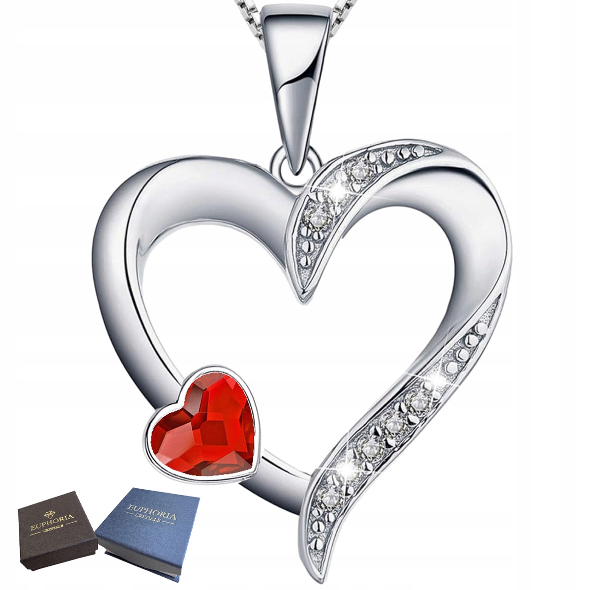 Stříbrný náhrdelník Řetízek Přívěsek Stříbro 925 Srdce Dárek k narozeninám