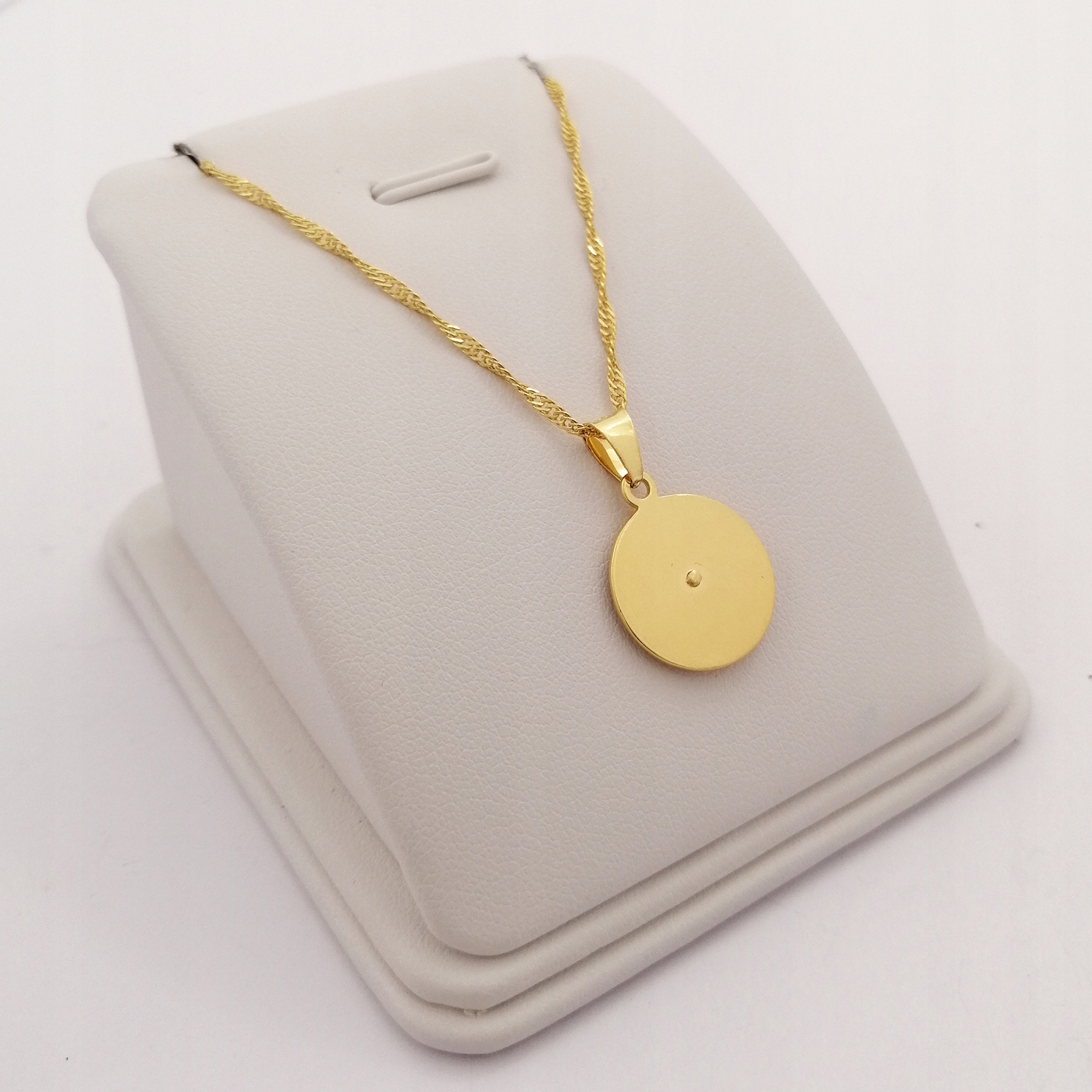 ZŁOTY ŁAŃCUSZEK SINGAPUR+MATKA BOSKA PREZENT DLA DZIEWCZYNKI GRAWER GRATIS Kolekcja Na Komunię Komunijny Chrzest Grawer