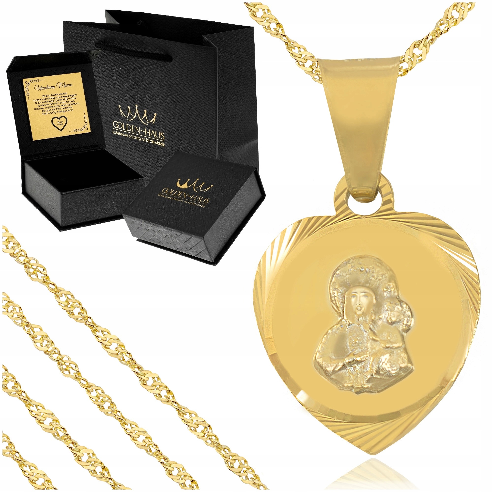 Zlatý Řetízek Ryzost 925 585 Medailon Madona Památka Svatého Přijímání