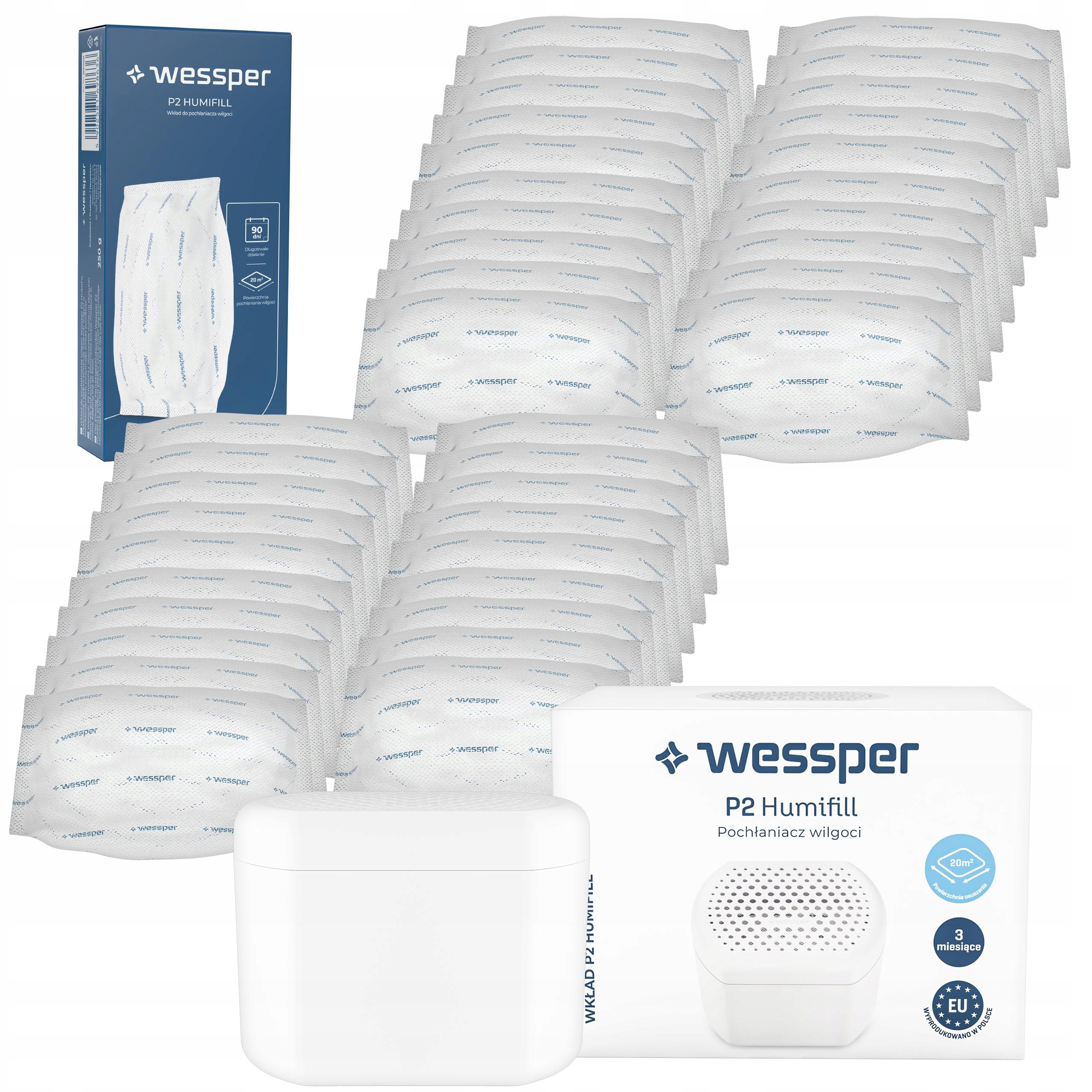 Wessper silný bílý absorbér vlhkosti: 1 pohlcovač 40 náplní