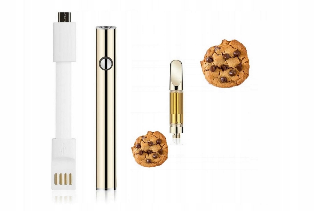 Zestaw Kartridz Destylat Orange Cookies 70% Cbd Urządzenie 900 Mah Gold