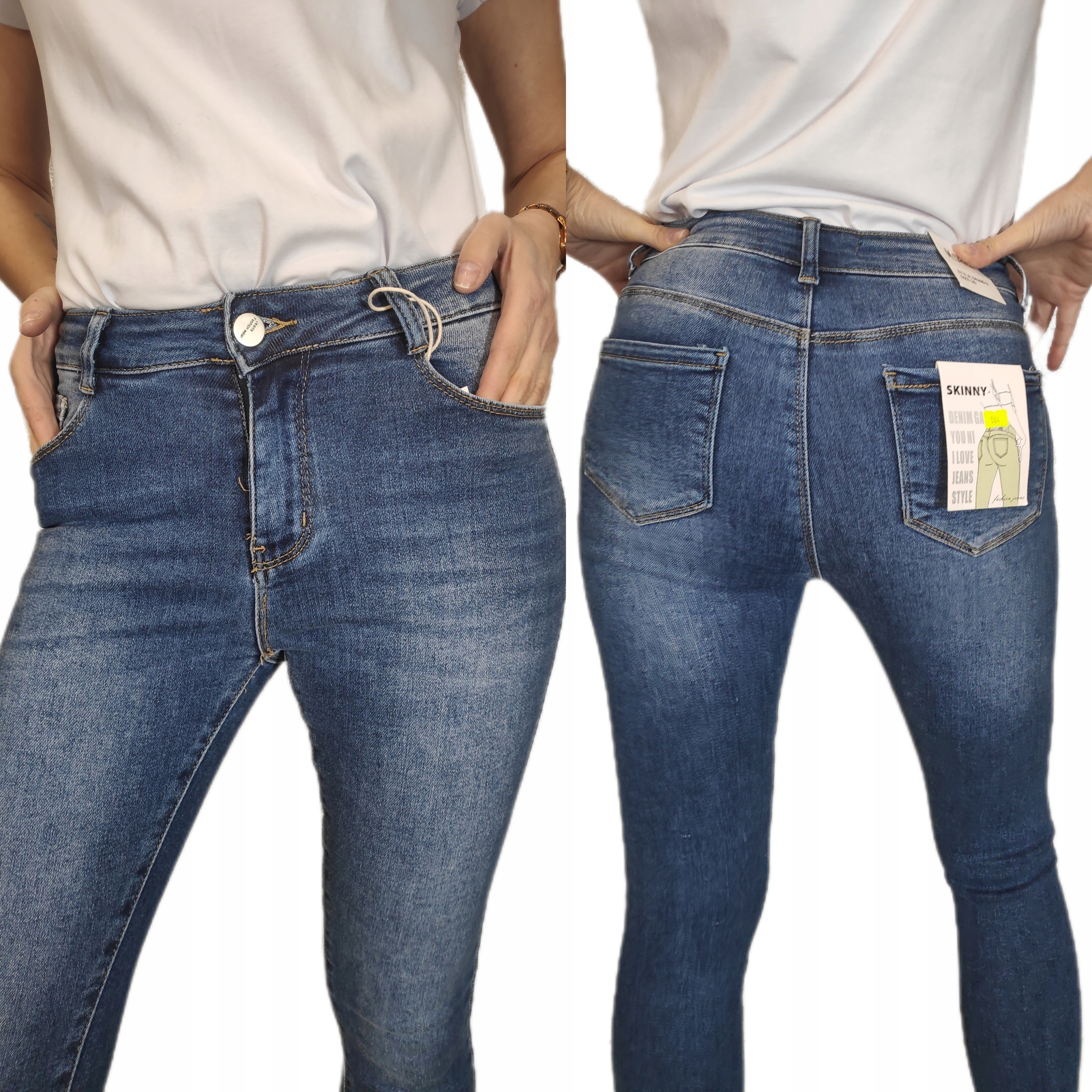 SPODNIE DAMSKIE KLASYCZNE JEANSY WYSZCZUPLAJĄCE Płeć kobieta