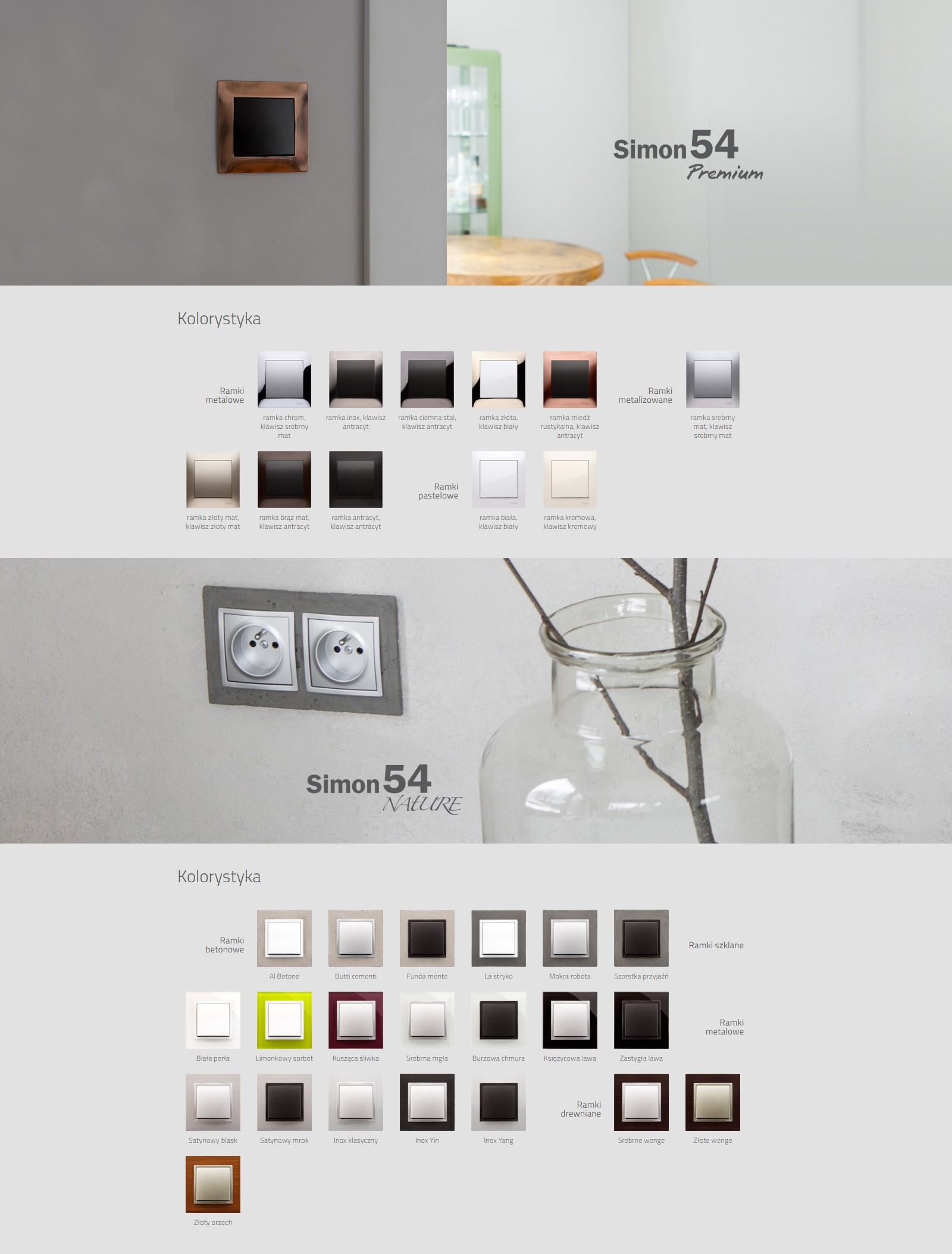 RAMKA PODWÓJNA BIAŁA PERŁA SIMON 54 NATURE SZKŁO Materiał szkło