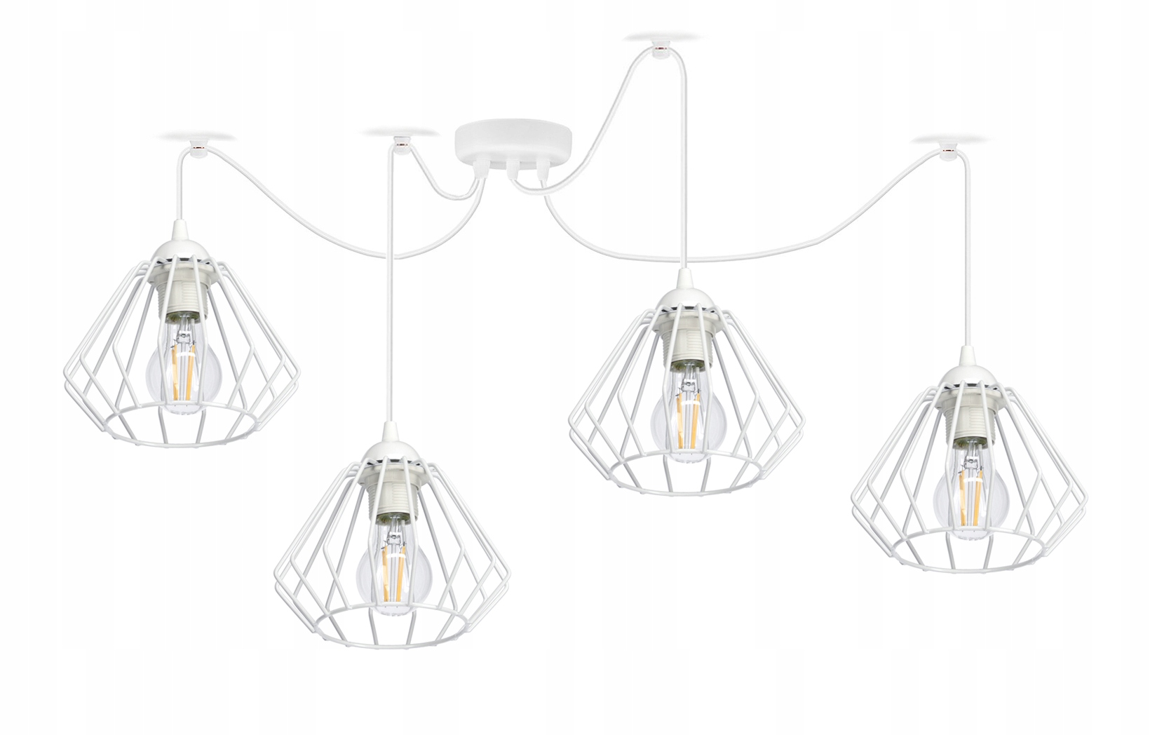 Lustr závěsné stropní svítidlo Pajak Wire 4 bílé stropní lampy do obývacího pokoje