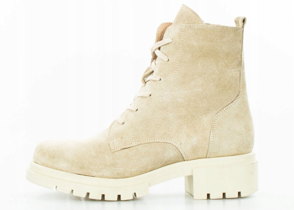 Béžové Kotníkové Boty Traperky Klasické Sempre 38