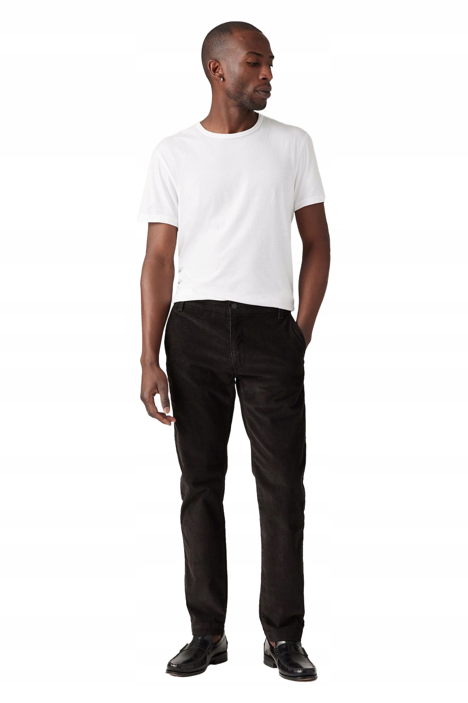 Levi's Černé Chinos Kalhoty Pro Každodenní Nošení S Manžetou 34/32 6BA