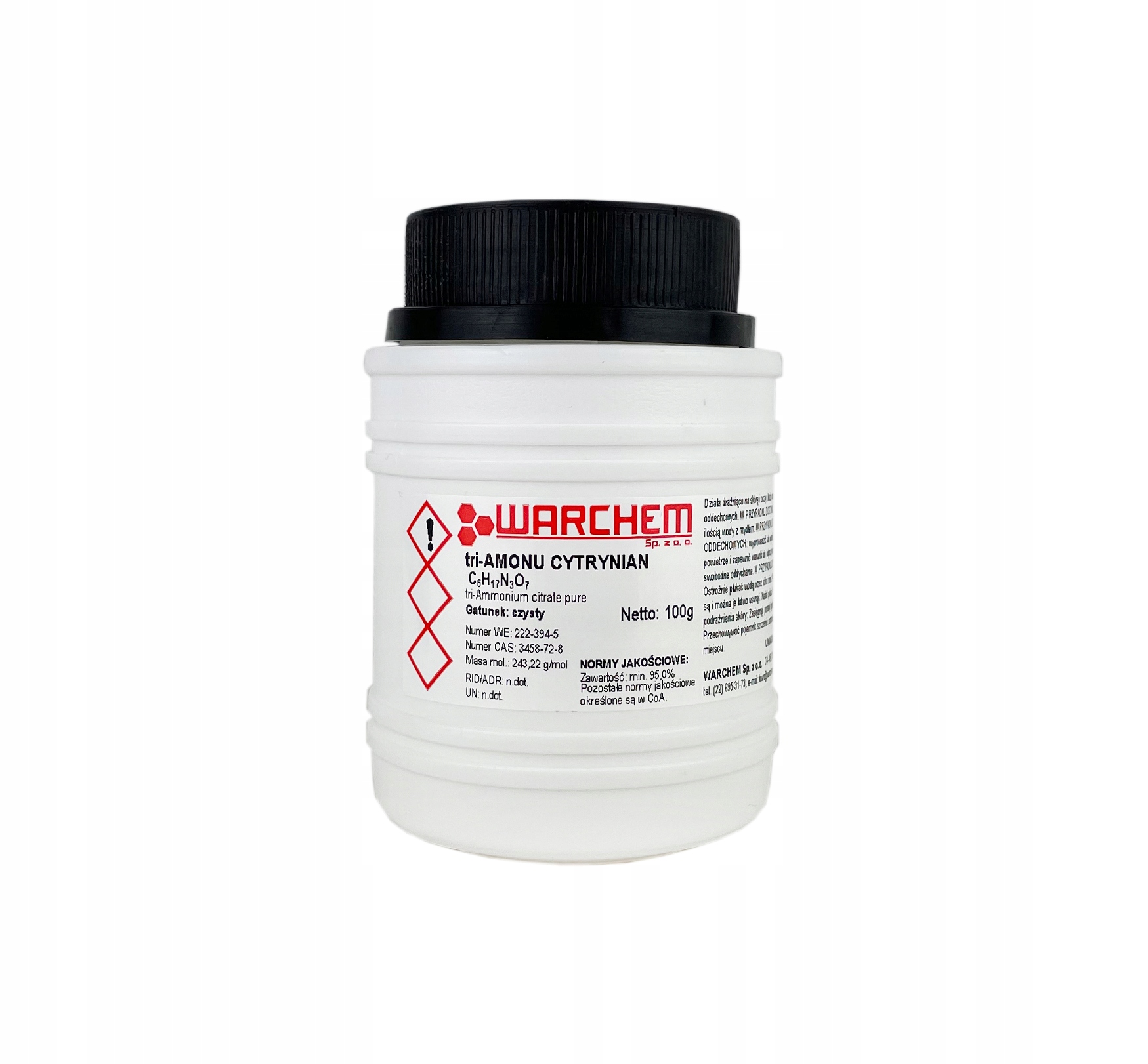 

Cytrynian tri- Amonu czysty 100g Warchem