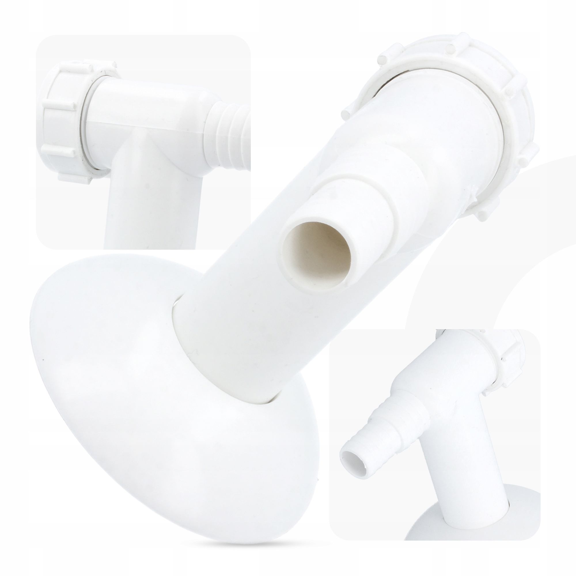 Syfon Odpływ Pralki Zmywarki Kulka Nadtynkowy Natynkowy Biały fi 32 mm PVC Kod producenta SE020406020