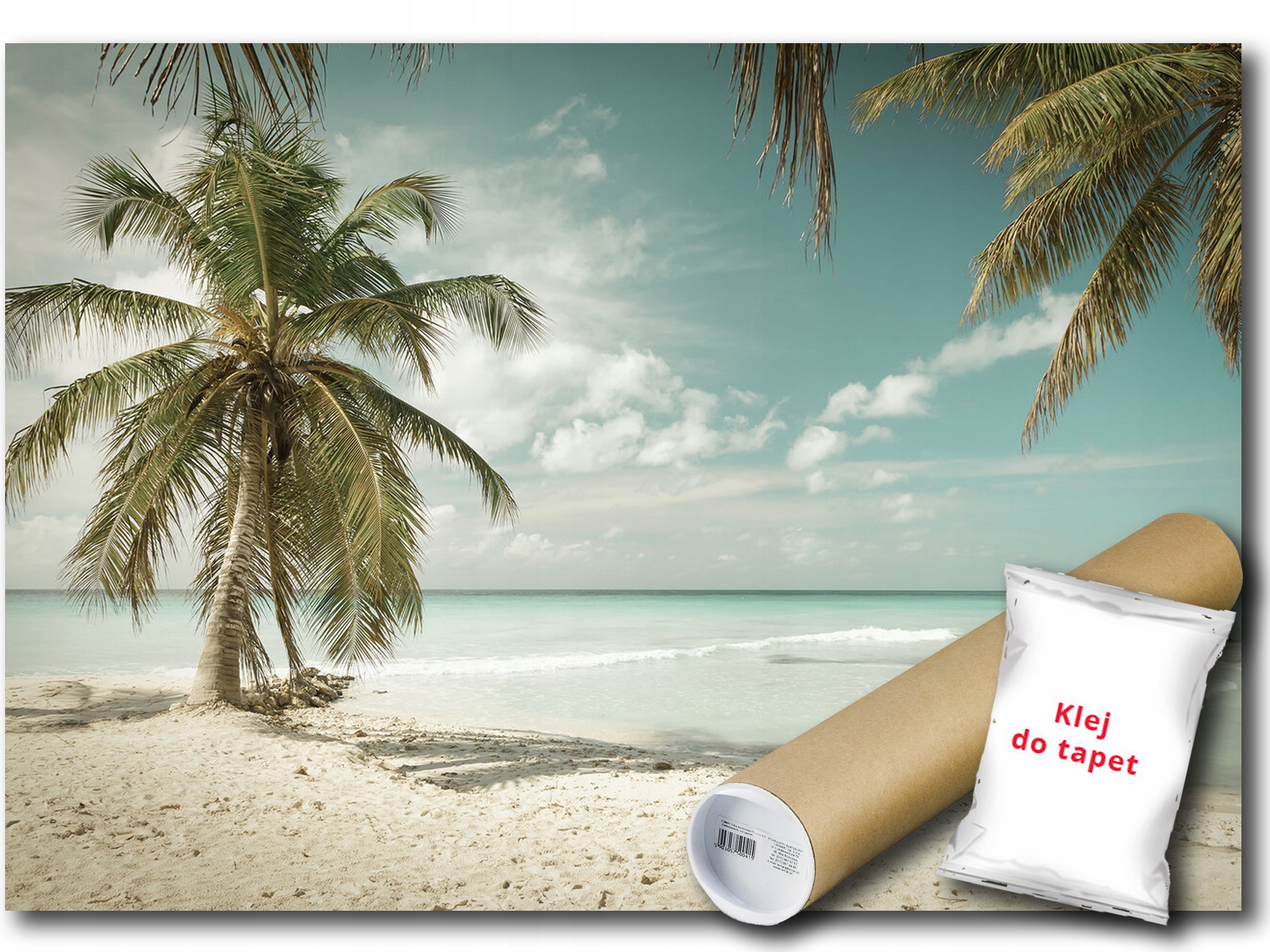 Vinylová Fototapeta Tropiky More Oceán Pláž Palmy Slnko Krajina 312x219