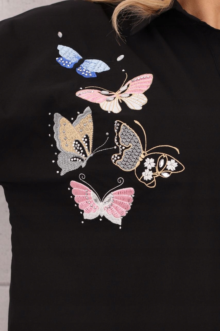 ELEGANCKA KOSZULA BAWEŁNIANA DUŻE ROZMIARY LUŹNA CASUAL OVERSIZE WIZYTOWA Wzór dominujący mix wzorów