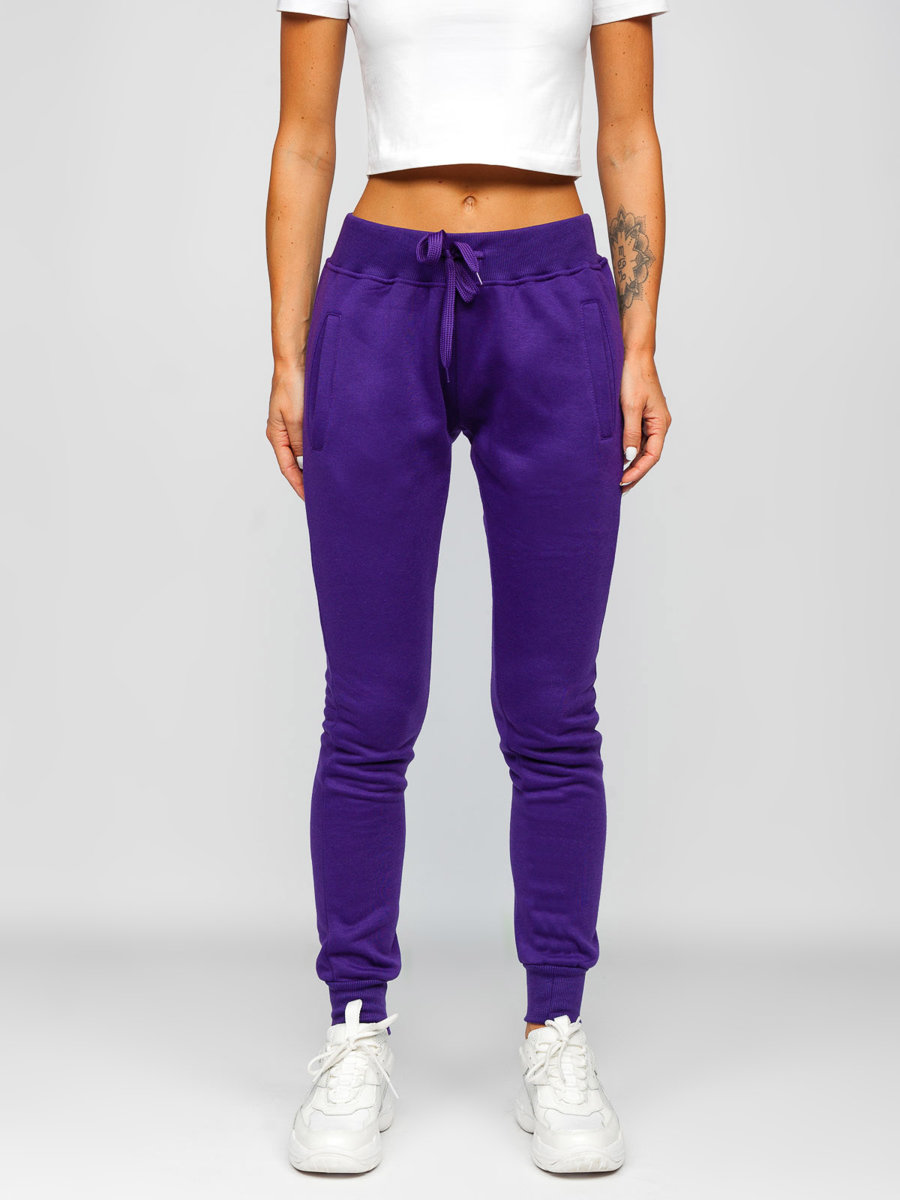 Женские тренировочные брюки фиолетовые CK-01 DENLEY_M Midsection (Waist Height) medium