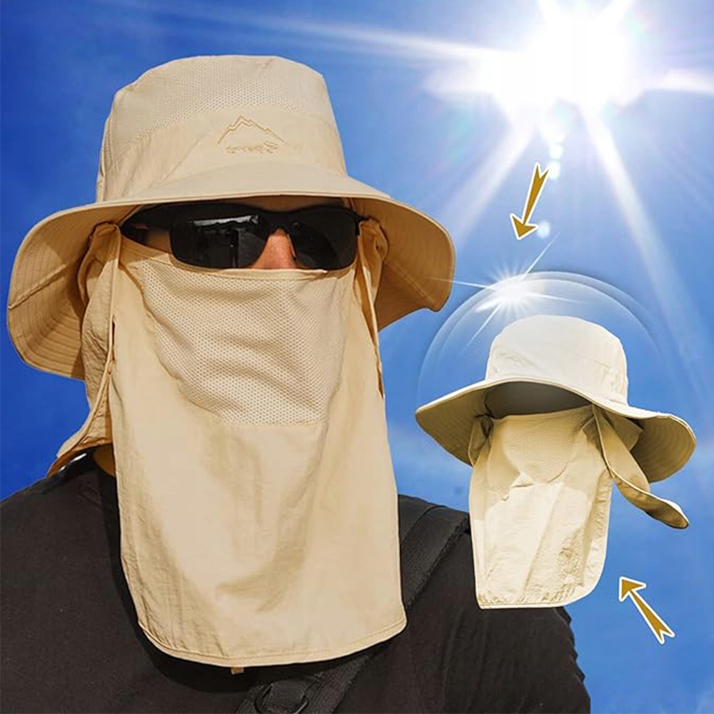 KAPELUSZ PRZECIWSŁONECZNY SKŁADANY 360° OSŁONA UV Z NAKARCZKIEM ZDEJMOWANY Marka bez marki