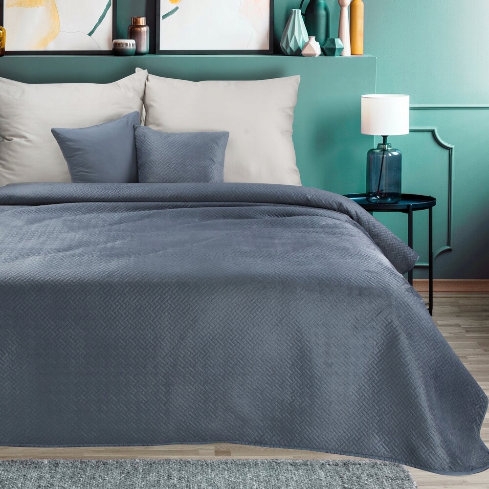 Dekorativní přehoz Luiz 200x220 grafitový prošívaná