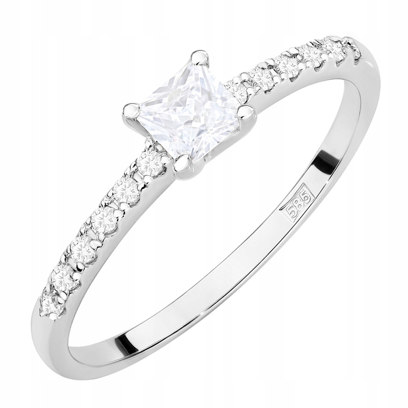 Klasyczny Złoty Pierścionek pr 585 14k Diamenty Laboratoryjne 0,40ct Grawer