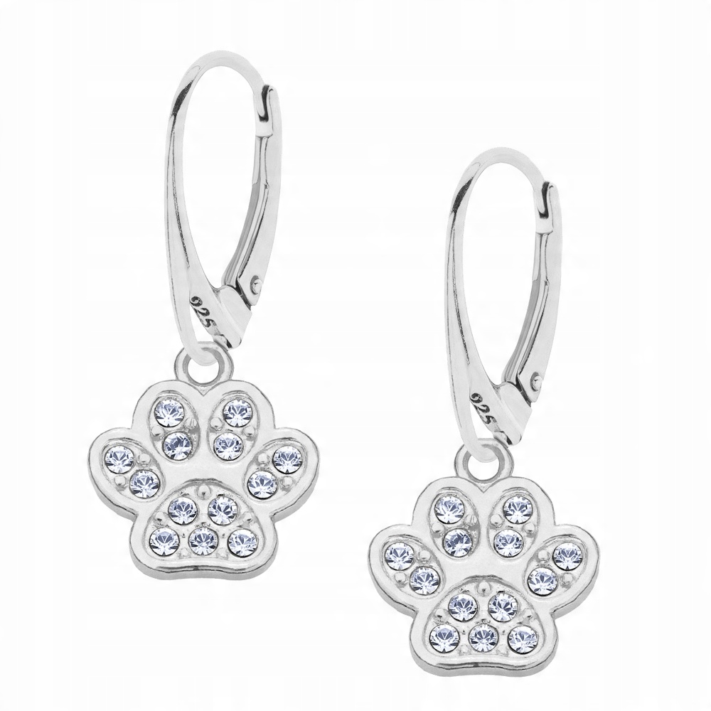 

Kolczyki z psią łapką srebro 925 Swarovski