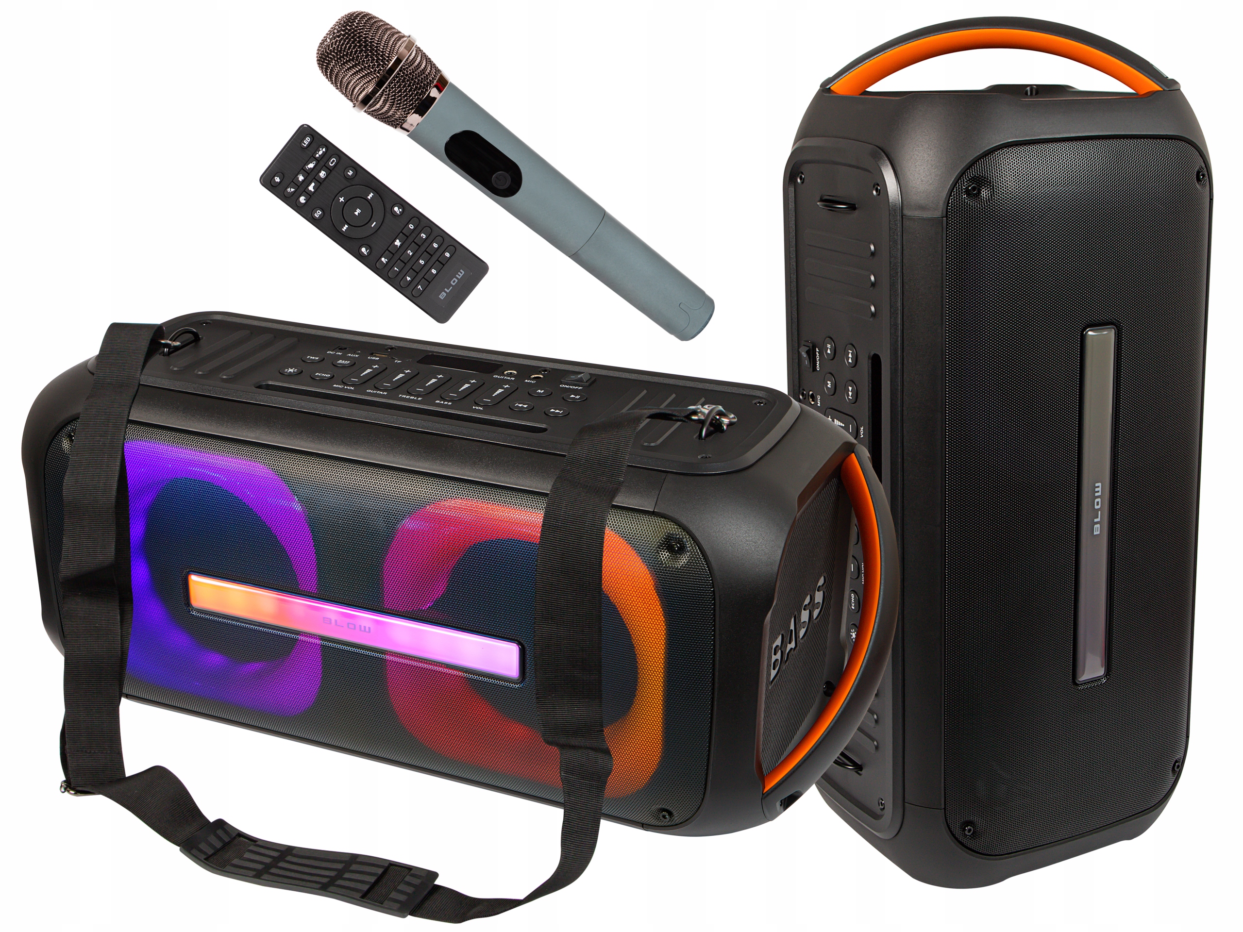 Silný Bluetooth Reproduktor Prenosný Mobilný Mikrofón Diaľkové Ovládanie Usb Sd Karaoke