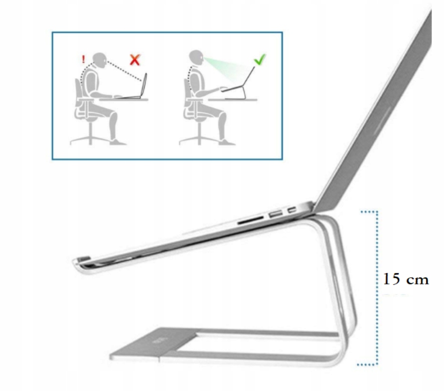 PODSTAWKA ALUMINIOWA UNIWERSALNA POD LAPTOPA MACBOOK STOLIK PRO HQ AGOG Kod producenta ER2