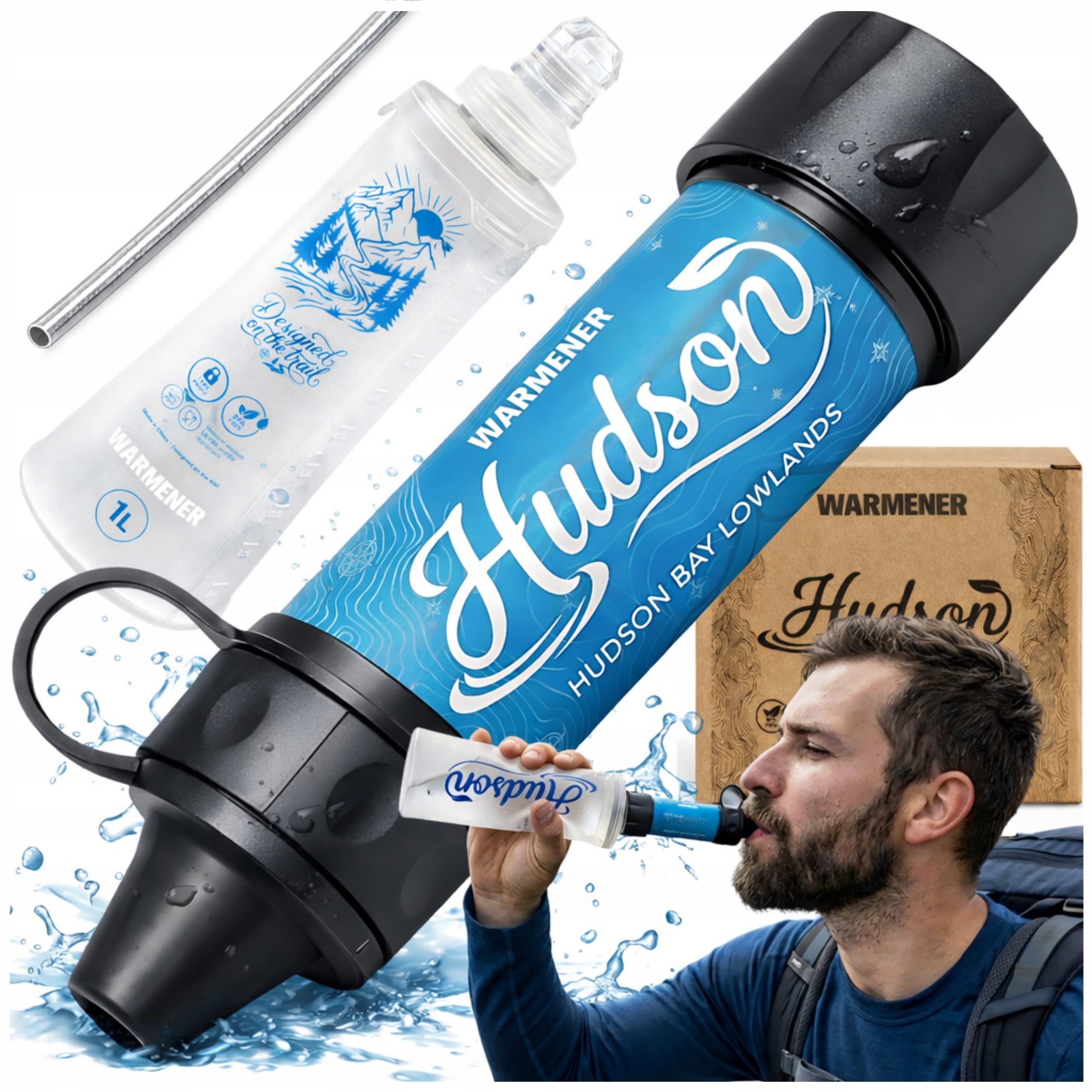 Turistický filtr pro čisticí vodu Mini Dvoustupňová filtrace Komplet