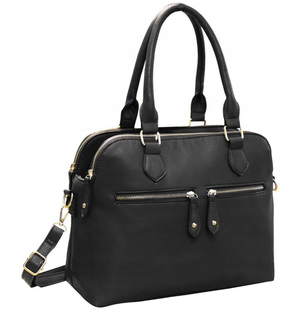 Torebka Damska Skórzana Pojemna Torba 3 Komory