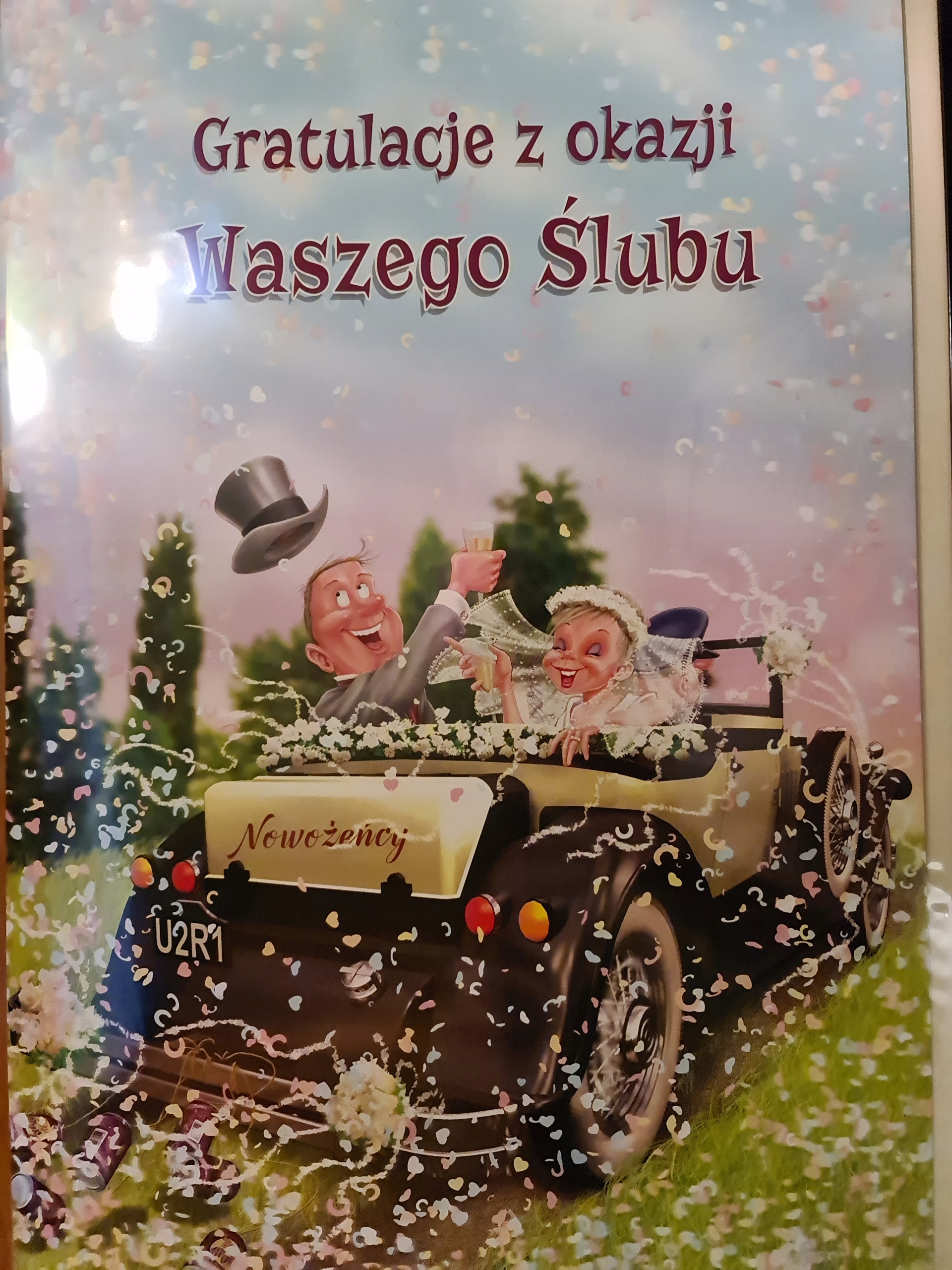

pamiątka na ślub, kartka na ślub, Duża Wielka