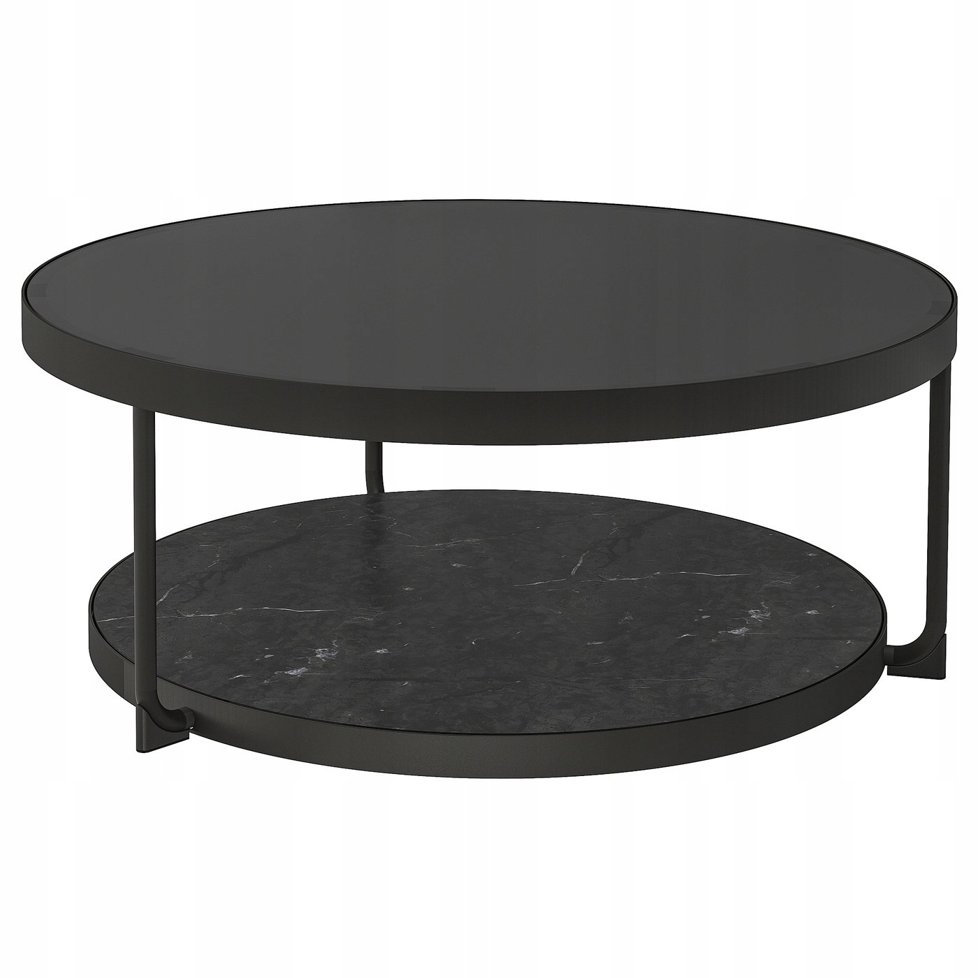 Stolik kawowy Frötorp antracyt marmur szkło 88 cm