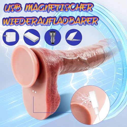 GROß Wibrator Dildo XXL 25cm Dla Kobiet i Mężczyzn z Funkcją Teleskopową — miniatura 7